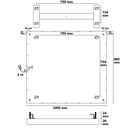 Isoled Infrarot-Panel BEST STANDARD, 900x1000mm, 865W 116904