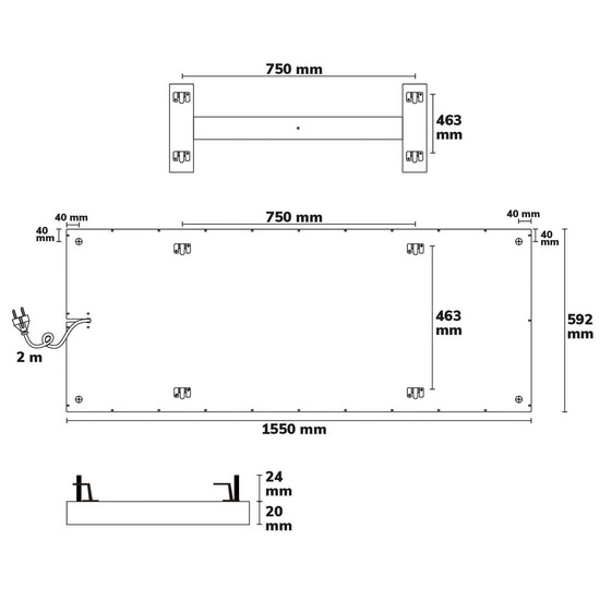 Isoled Infrarot-Panel BEST STANDARD 592x1500mm, 880W 116905