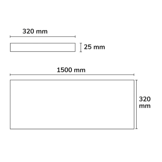 Isoled Akustikabsorber H25 für Leuchtenrahmen mit Innenformat 320x1500mm, anthrazit 116907