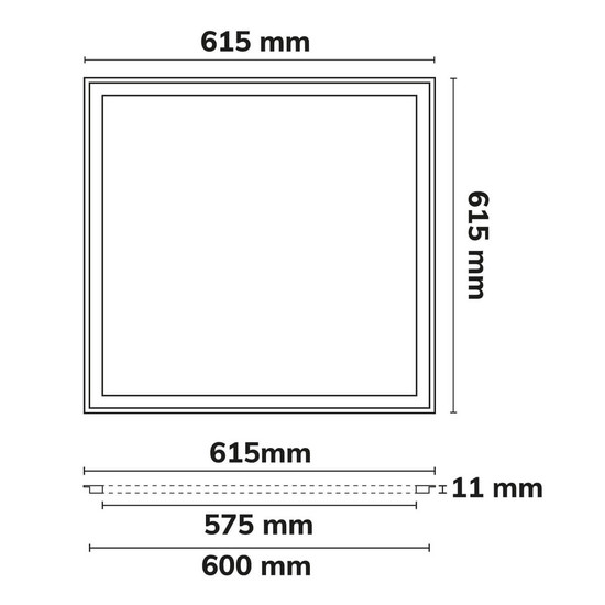 Isoled LED Panel Frame 625, 40W, warmweiß, PowerSwitch 21-40W 116961