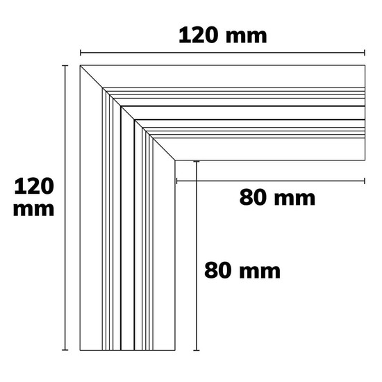 Isoled LAMP30V2 90° Eck, geschweißt, 120x120mm, silber pulverbeschichtet, exkl. Cover 116973