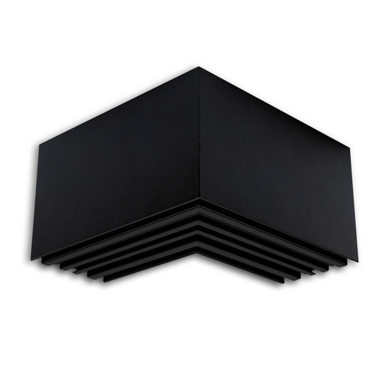 Isoled LAMP40 90° Eck, geschweißt, 140x140mm, schwarz RAL 9005, exkl. Cover 116974