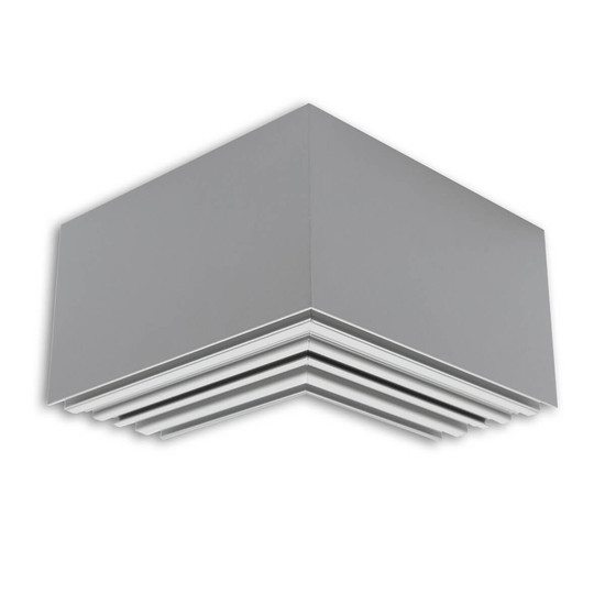 Isoled LAMP40 90° Eck, geschweißt, 140x140mm, silber pulverbeschichtet, exkl. Cover 116976