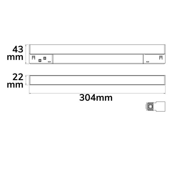 Isoled Track48 Linearleuchte 30cm schwarz, 10W, 120°, 48V, 3000K, CRI90, prismatisch, Line+, DALI dimmbar 116978