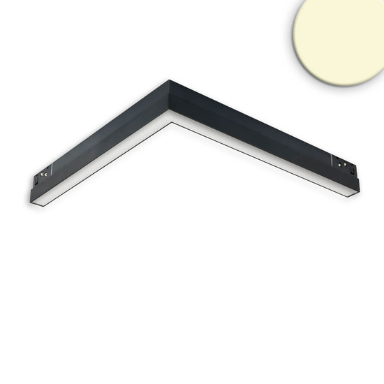 Isoled Track48 Eckleuchte horizontal schwarz, 20W, 120°, 48V, 3000K, CRI90, prismatisch, Line+ 116981