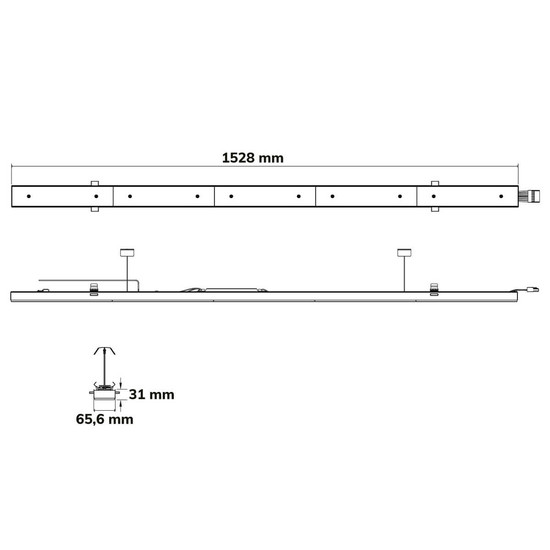 Isoled FastFix LED Linearsystem R XL Modul 1528mm 25-75W, 5000K, 60°, 180lm/W 117002