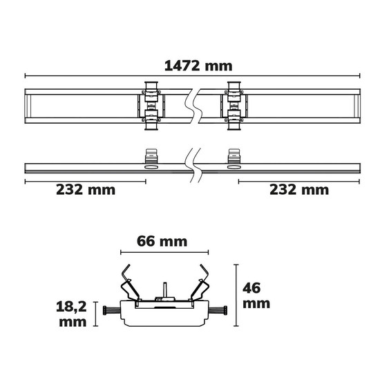 Isoled FastFix LED Linearsystem R PRO Modul 1472mm, Blindabdeckung für Balkenaufnahme, Stahl 117038