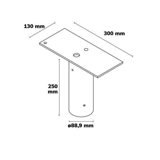 Isoled Traverse mit Zopfmaß 76mm für 1 Flutlicht 117046