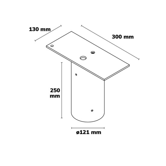 Isoled Traverse mit Zopfmaß 89/108mm für 1 Flutlicht 117048