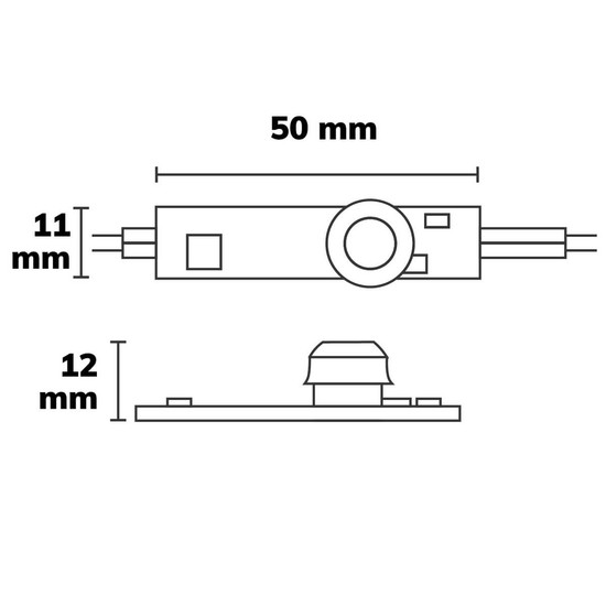 Isoled Mini PIR Bewegungssensor zum Einbau in LED-Lichtprofile, 12-24V DC 3A 117054