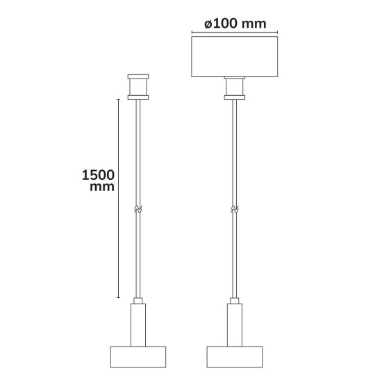 Isoled Seilabhängung mit Baldachin für LED Hängeleuchte LINKLINE50 schwarz 117071