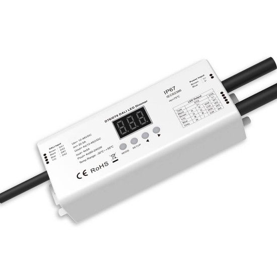 Isoled DALI-2 DT6 4 Adressen / DT8 4-Kanal 1 Adresse Multi-PWM Dimmer, IP67, 12-24V 4x5A, 36-48V 4x3A 117082