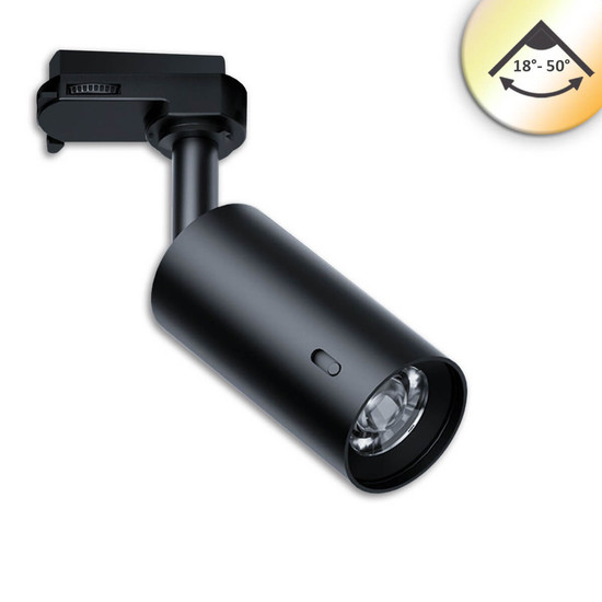 Isoled 3PH Strahler SELECT 8W UGR<19, 18°-50°, schwarz, ColorSwitch 2700-5000K, CRI90, dimmbar 117083