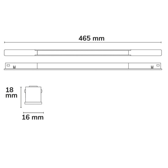Isoled Track48 Leuchte Mini Linear, weiß, 42cm, 10W, prismatisch, 48V DC, 4000K, CRI90 117103