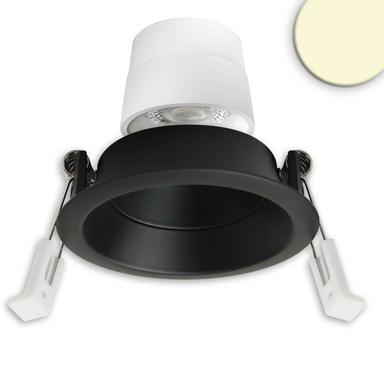 Isoled LED Einbaustr. Back68, schwarz matt, rund, 5W, CRI90, 2700K, schwenkbar, rückvers., UGR<12, dimmbar 117124