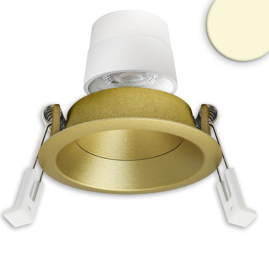 Isoled LED Einbaustr. Back68, gold, rund, 5W, CRI90, 2700K, schwenkbar, rückvers., UGR<12, dimmbar 117126