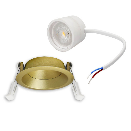 Isoled LED Einbaustr. Back68, gold, rund, 5W, CRI90, 2700K, schwenkbar, rückvers., UGR<12, dimmbar 117126