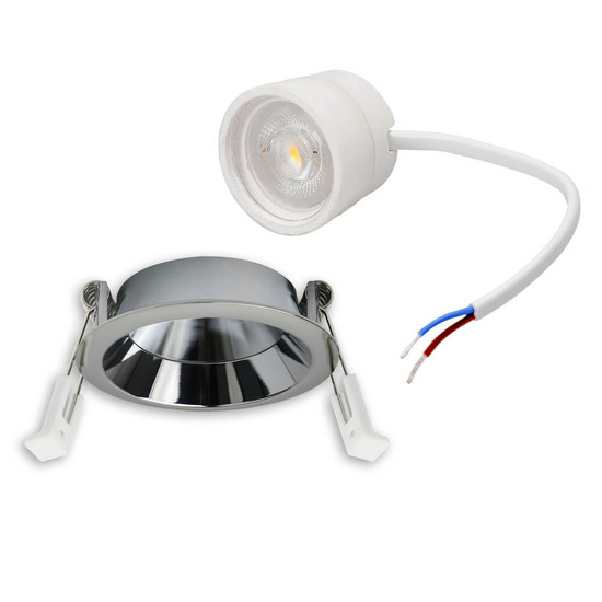 Isoled LED Einbaustr. Back68, alu glänzend, rund, 5W, CRI90, 3000K, schwenkbar, rückvers., UGR<12, dimmbar 117131