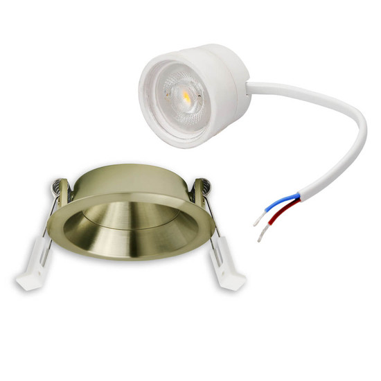 Isoled LED Einbaustr. Back68, messing geb., rund, 5W, CRI90, 2700K, schwenkbar, rückvers., UGR<12, dimmbar 117132