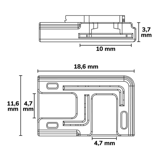 Isoled Kontakt-Verbinder 90° (max. 5A) K3-210 für 2-pol. IP20 Flexstripes mit Breite 10mm 117153