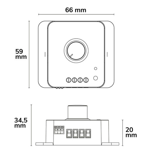 Isoled Sys-Pro Funk Multi-PWM Drehdimmer, 3s Soft-On/Soft-Off, 1 Kanal, 12-24V DC 8A, 36-48V 6A 117157