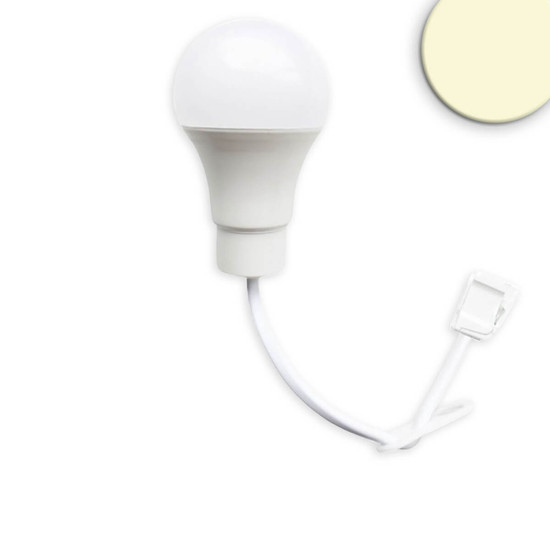 Isoled Baufassung E27 SET mit Federklemme, Öse und fix montierte LED bulb 9W, warmweiß 117173