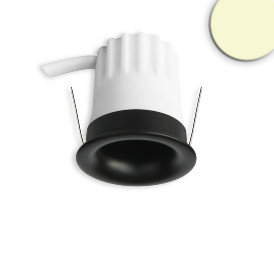 Isoled LED Einbaustrahler BACK32, schwarz matt, rund, 5W, CRI90, 3000K, rückversetzt, Honeycomb, dimmbar 117247