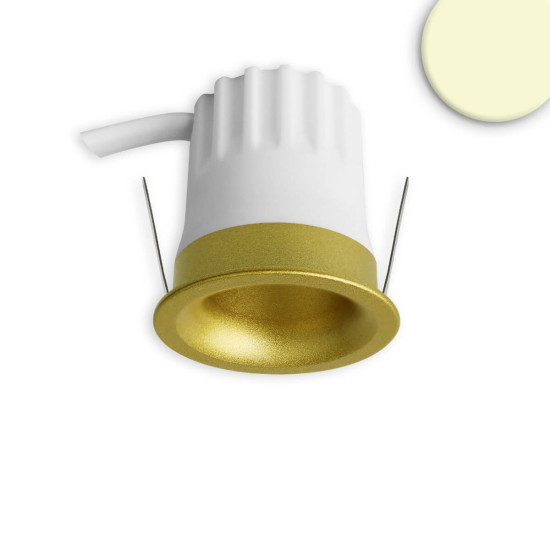 Isoled LED Einbaustrahler BACK32, gold, rund, 5W, CRI90, 3000K, rückversetzt, Honeycomb, dimmbar 117249