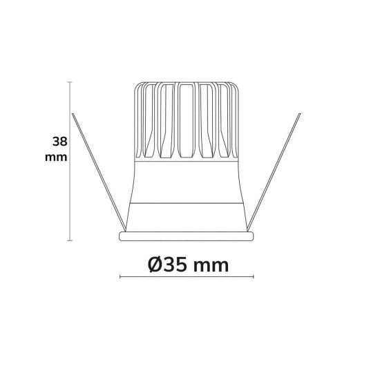 Isoled LED Einbaustrahler BACK32, gold, rund, 5W, CRI90, 3000K, rückversetzt, Honeycomb, dimmbar 117249
