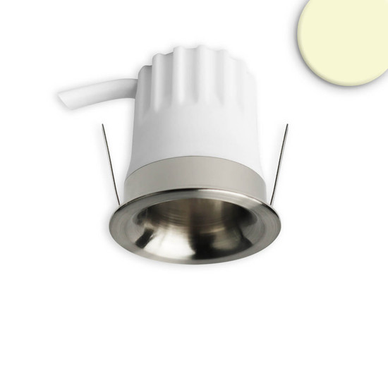 Isoled LED Einbaustrahler BACK32, nickel geb., rund, 5W, CRI90, 2700K, rückversetzt, Honeycomb, dimmbar 117250