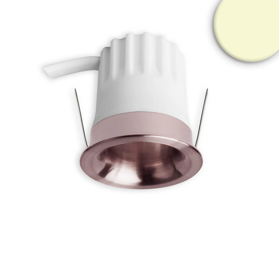 Isoled LED Einbaustrahler BACK32, rosegold, rund, 5W, CRI90, 2700K, rückversetzt, Honeycomb, dimmbar 117256
