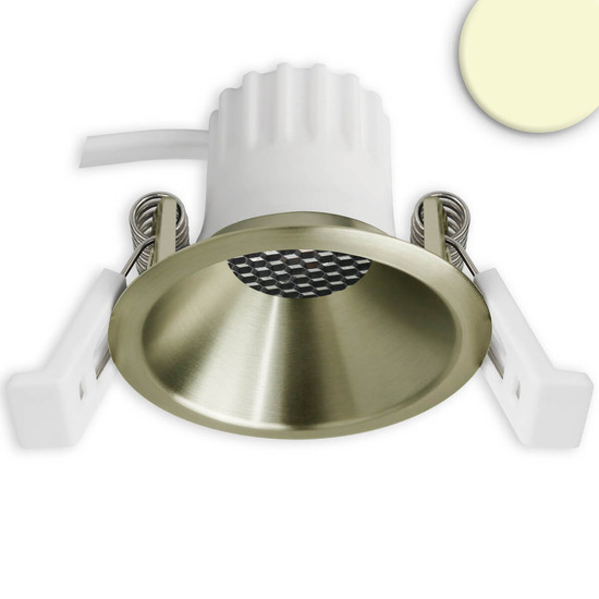 Isoled LED Einbaustrahler BACK45, messing geb., rund, 5W, CRI90, 3000K, rückversetzt, Honeycomb, dimmbar 117276