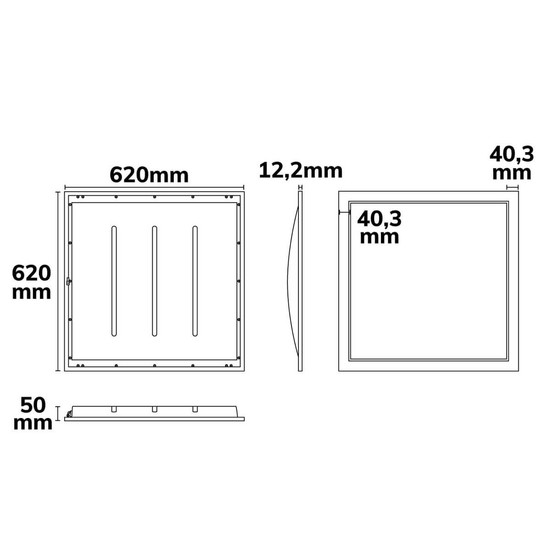 Isoled LED Panel Infinity Line 625 UGR<19 4H/8H, CRI80, 36W, ColorSwitch 3000/4000/6000K, KNX dimmbar 117315