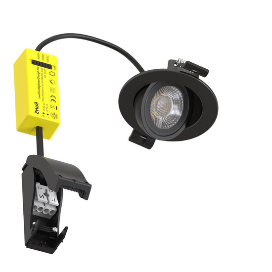 Isoled LED Einbaustrahler Sphere-68 schwenkbar, 6W, 40°, 2700/3000/4000K, CRI90, schwarz, dimmbar 117335