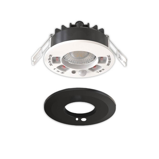 Isoled LED Einbaustrahler Vario-68 mit PIR-Sensor 6W, 60°, 2700/3000/4000/6000K, IP65, CRI90, schwarz 117342
