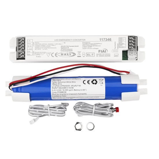 Isoled Notstrom-Akkumodul LiFePO4 EL-T Selftest 3000mAh, 5W (20-300 V), DALI DT1 117346