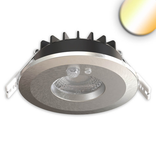 Isoled LED Einbaustrahler Vario-68 mit PIR-Sensor 6W, 60°, 2700/3000/4000/6000K, IP65, CRI90, nickel gebürstet 117352