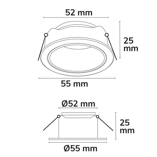Isoled Einbaurahmen für MR11/GU10 Mini Spots, rund, weiß 117358