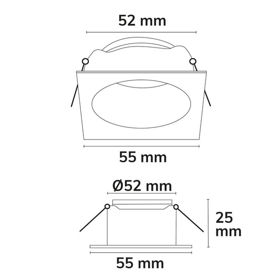 Isoled Einbaurahmen für MR11/GU10 Mini Spots, eckig, weiß 117360