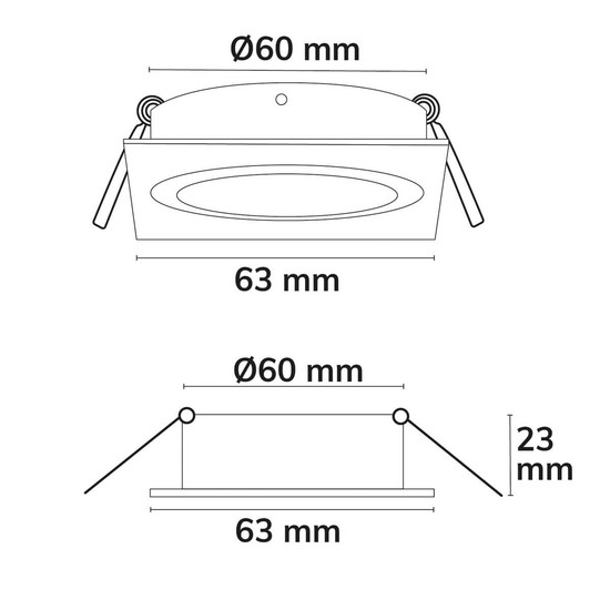 Isoled Einbaurahmen für MR11/GU10 Mini Spots, schwenkbar, eckig, weiß 117364