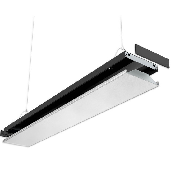 Isoled LED Langfeldleuchte, 120x20cm, schwarz, PowerSwitch 25/30/35/40W, UGR<19 2H/2H, ColorSwitch 3000/4000/5000K, DALI dimmbar 117367