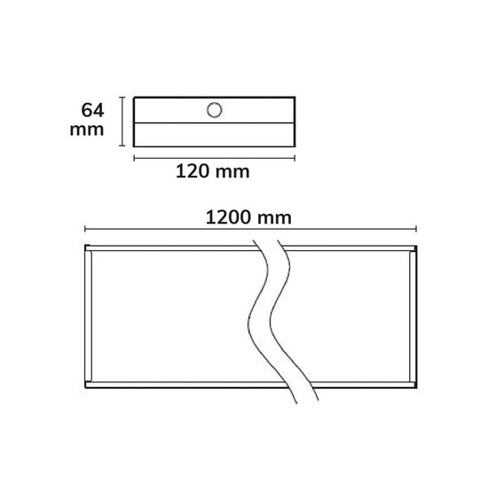 Isoled LED Langfeldleuchte, 120x12cm, schwarz, 25/30/35/40W, UGR<19 2H/2H, ColorSwitch 3000/4000/5000K 117368