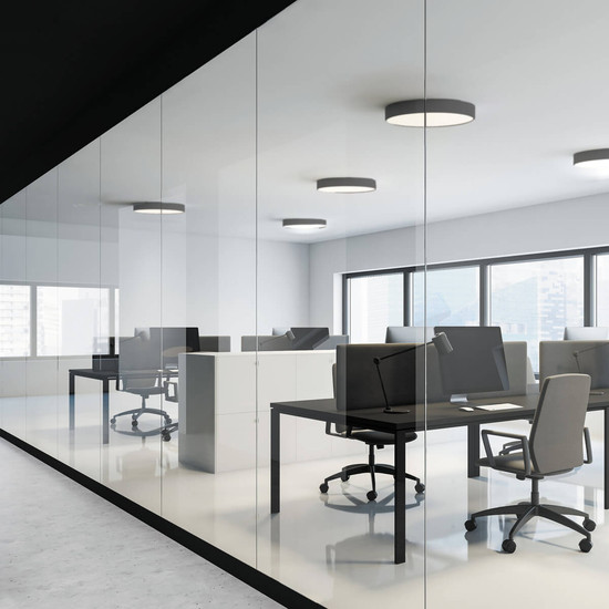 Isoled LED Deckenleuchte UGR<19 2H, schwarz, 20W/30W, IP44, DN400, ColorSwitch 2700/3000/4000K, dimmbar 117489