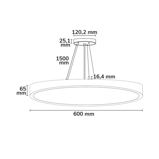 Isoled LED Hängeleuchte UGR<19 2H, schwarz, 40W/50W, IP42, DN600, ColorSwitch 2700/3000/4000K, dimmbar 117497