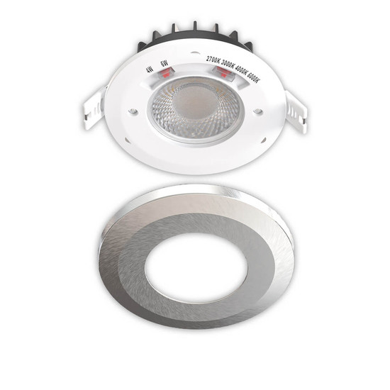 Isoled LED Einbaustrahler Vario-68, 6W, 60°, 2700/3000/4000/6000K, IP65, CRI90, nickel gebürstet 117544