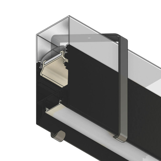 Isoled Montagebügel Z64 für Leuchtenprofil HALON zur Deckenanbau-Montage, 2 STK, schwarz 117565