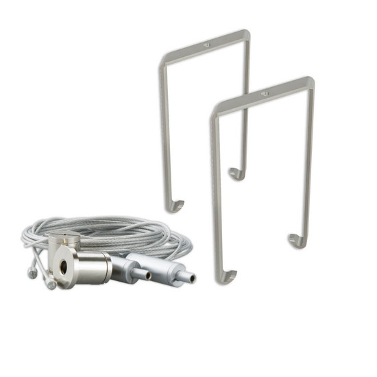 Isoled Montagebügel Z65 für Leuchtenprofil HALON mit Seilabhängung, 2 STK, silber 117567