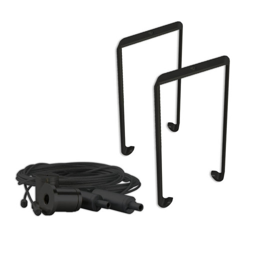 Isoled Montagebügel Z65 für Leuchtenprofil HALON mit Seilabhängung, 2 STK, schwarz 117568