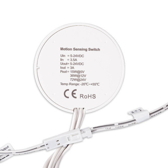 Isoled MiniAMP HF-Bewegungsmelder für versteckten Einbau, Detektion einstellbar 0.5-5m, 5-24V DC, 3A 117581
