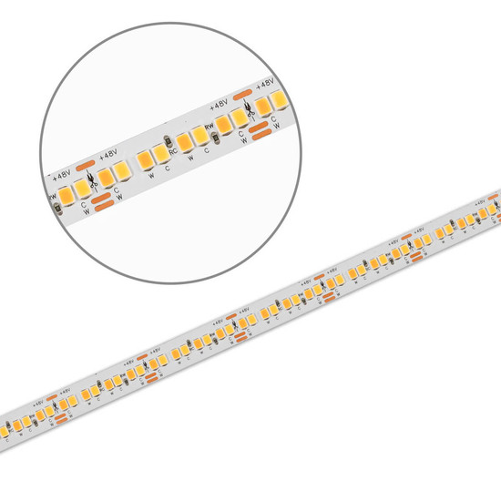 Isoled LED HEQ918/940 CCT Flexband, 48V DC, 6W+6W, IP20, 10m Rolle, 256 LED/m 117590